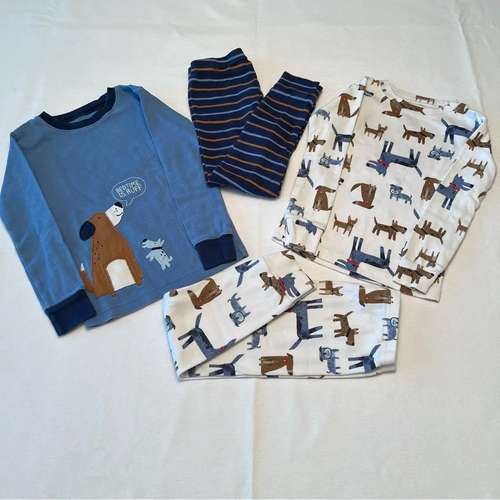 Carters 2 Pairs Puppy Dog PJs Bedtime is Ruff Matching Pajama Sleep Set Kids 4